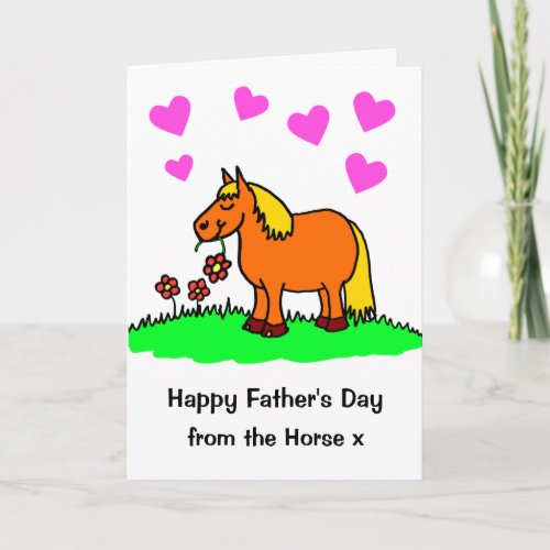 Funny From the Horse Cartoon Fathers Day Card
