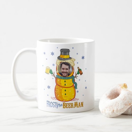 Funny Frosty Beer Man Humor Custom Photo Christmas Coffee Mug