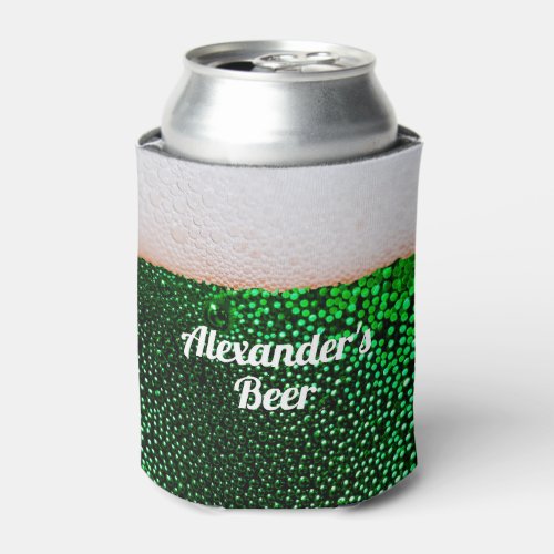 Funny Frothy Beer Personalised Can Cooler