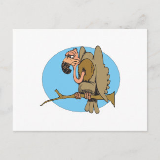 funny frowning vulture postcard