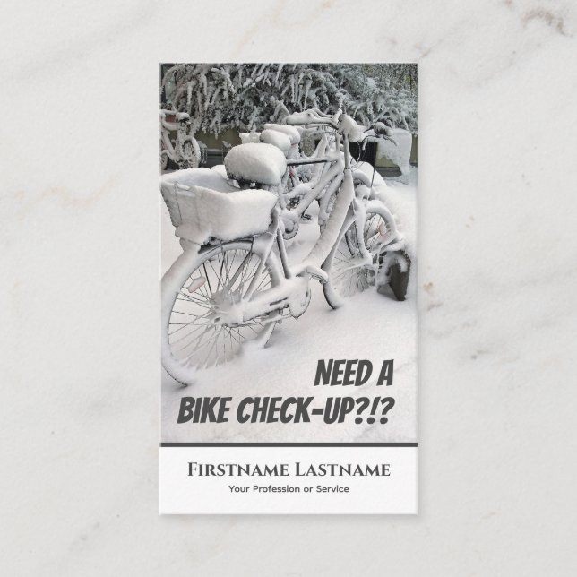 Funny frozen bike for Bicycle Repair Shops Business Card (Front)