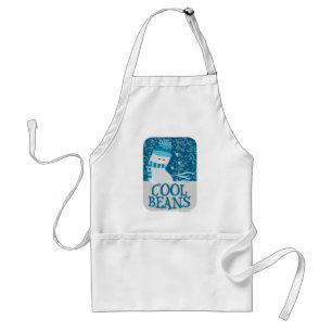 Funny Frozen Cool Beans Cartoon Art Design Adult Apron
