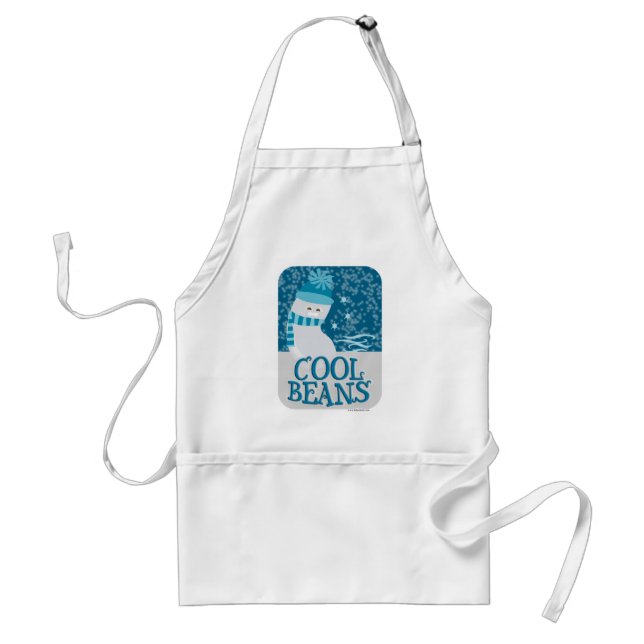 Funny Frozen Cool Beans Cartoon Art Design Adult Apron (Front)