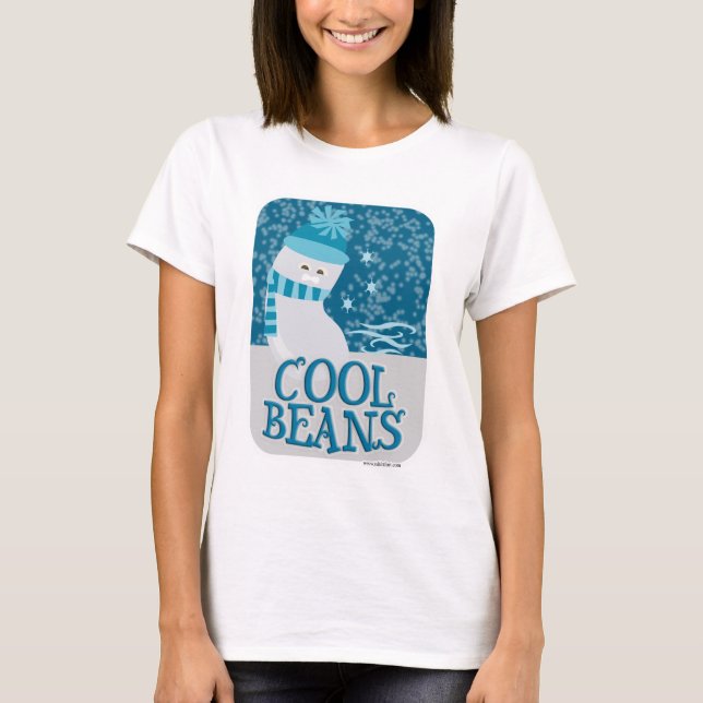 Funny Frozen Cool Beans Cute Cartoon T-Shirt (Front)