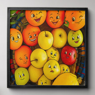FUNNY FRUIT DESIGN PEEL AND STICK PHOTO TILE