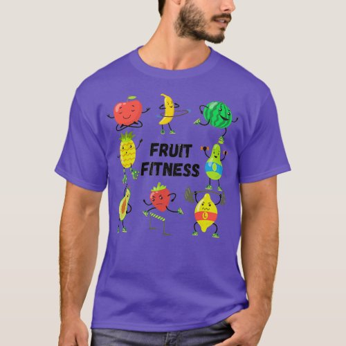 Funny Fruit Fitness Pun Pattern fuchsia pink  T_Shirt
