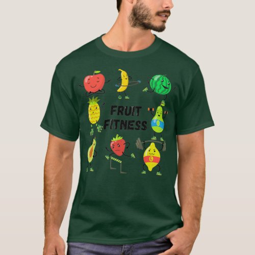 Funny Fruit Fitness Pun Pattern pink  T_Shirt