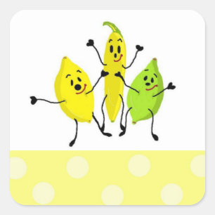 Funny Fruit Gang Square Sticker