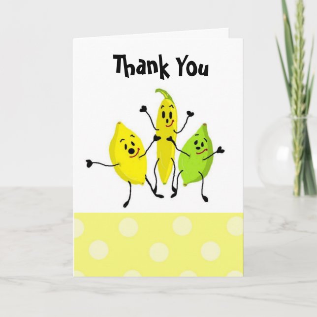 Funny Fruit Gang Thank You Card (Front)