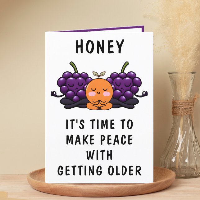 Funny Fruit Getting Old Spouse Happy Birthday Thank You Card (Funny Fruit Getting Old Spouse Happy Birthday Thank You Card)