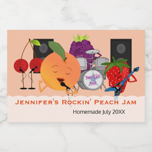 Funny Fruit Jam Food Label