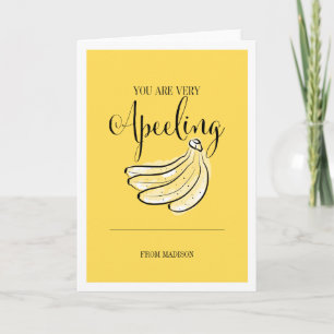 Funny Fruit Pun Apeeling Banana Valentine Card