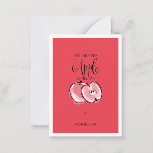 Funny Fruit Pun Apple Classroom Valentine Card