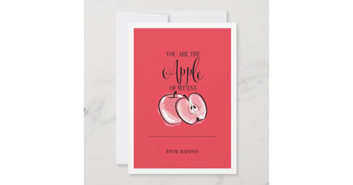 Funny Fruit Pun Apple Valentine Card | Zazzle