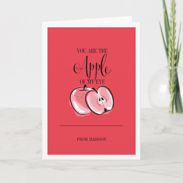 Funny Fruit Pun Apple Valentine Card (Front)
