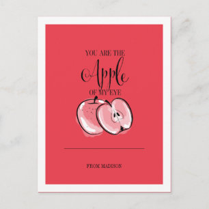 Funny Fruit Pun Apple Valentine Postcard