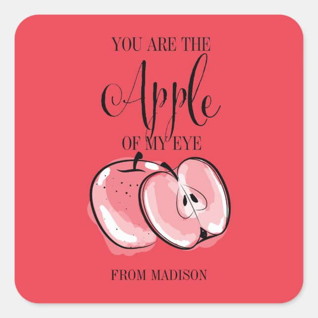 Funny Fruit Pun Apple Valentine Sticker (Front)