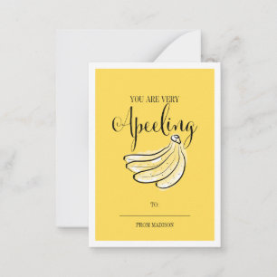 Funny Fruit Pun Banana Classroom Valentine Card