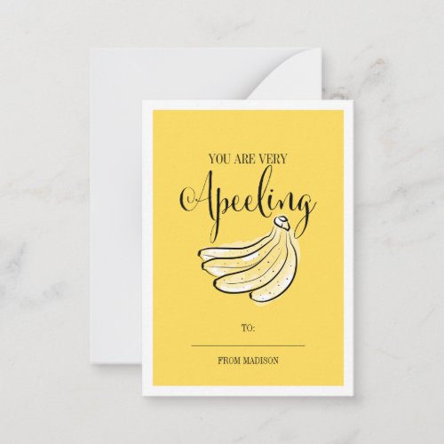 Funny Fruit Pun Banana Classroom Valentine Card