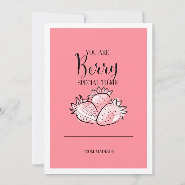 Funny Fruit Pun Berry Special Valentine Card (Front)