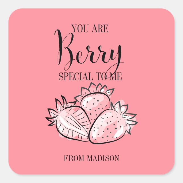 Funny Fruit Pun Berry Special Valentine Sticker (Front)