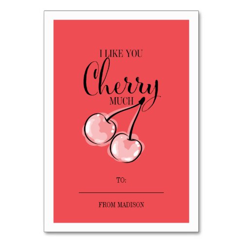 Funny Fruit Pun Cherry Classroom Valentine Card