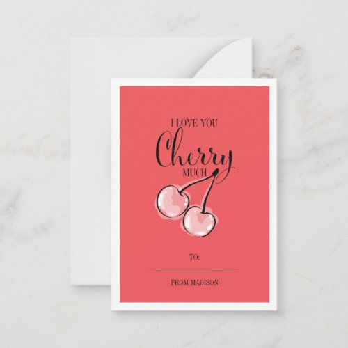 Funny Fruit Pun Cherry Classroom Valentine Card