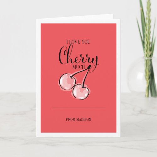 Funny Fruit Pun Cherry Valentine Card