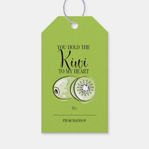 Funny Fruit Pun Kiwi Heart Valentine Gift Tags