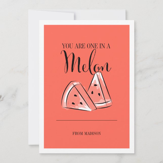 Funny Fruit Pun Melon Valentine Card (Front)