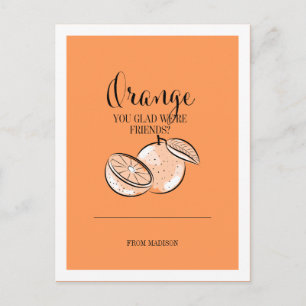 Funny Fruit Pun Orange Valentine Postcard