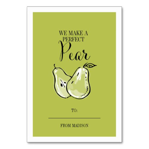Funny Fruit Pun Pear Classroom Valentine Card