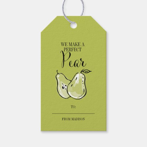 Funny Fruit Pun Perfect Pear Valentine Gift Tags