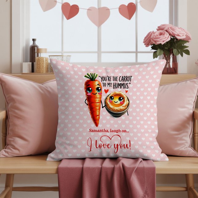 Funny Fruit Pun Personalized Valentine Throw  Pillow (Funny Fruit Pun Personalized Valentine Throw Pillow

)