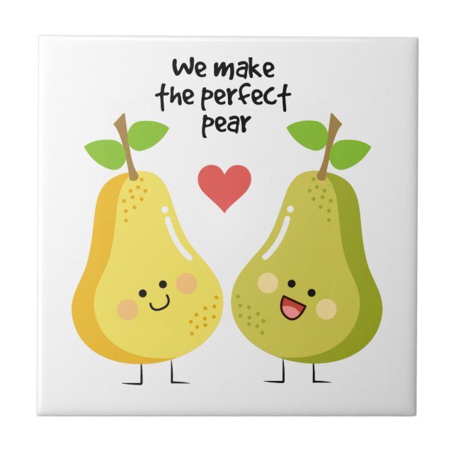 Funny fruit pun we make the perfect pear ceramic tile (Front)