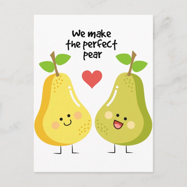 Funny fruit pun we make the perfect pear postcard (Front)