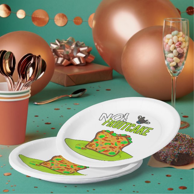 Funny Fruitcake     Paper Plates (Multi)