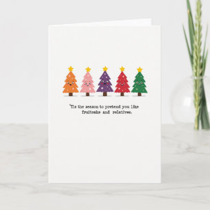 Funny Fruitcake Relatives Christmas Card Quote