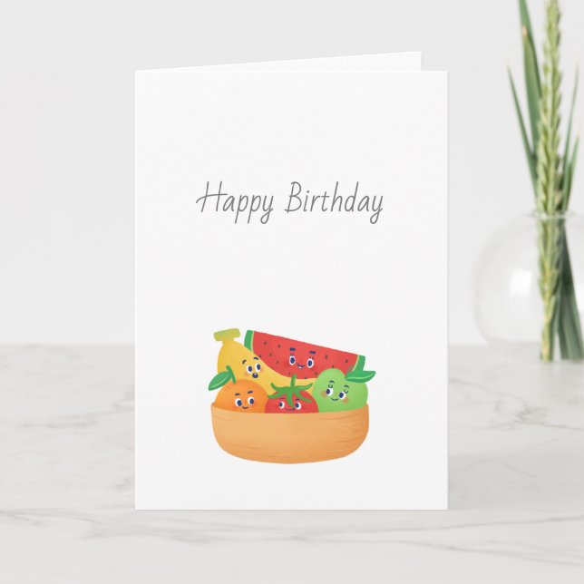 Funny Fruits Birthday Card (Front)