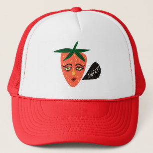 Funny Fruits Red Sweet Strawberry Trucker Hat