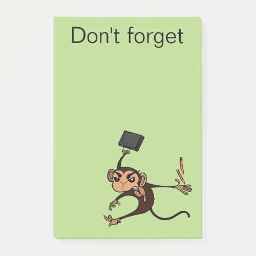 FUNNY FRUSTRATED MONKEY POST IT NOTEPAD