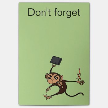 Funny Frustrated Monkey Post It Notepad by AHOIHOI at Zazzle
