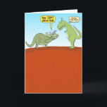Funny Frustrated T-Rex Dinosaur Birthday Card<br><div class="desc">Here's a cute and funny cartoon birthday card featuring a T-Rex dinosaur cursing his stupid tiny arms. His Triceratops friend is still waiting for that high five.

Thank you for choosing this original design by © Chuck Ingwersen. I post cartoons every day on Instagram: https://www.instagram.com/captainscratchy</div>