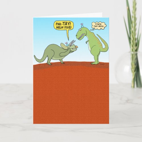 Funny Frustrated T_Rex Dinosaur Birthday Card