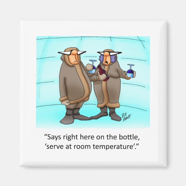 Funny Frzen Wine Cartoon Gift! Magnet (Front)