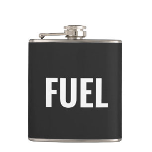 Funny Fuel black white minimalist cool Flask
