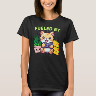 Funny Fueled By Cats Plants & Tacos Gaming T-Shirt