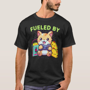 Funny Fueled By Gaming Cats Tacos & The 80s Gamer T-Shirt