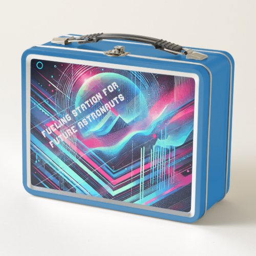 Funny Fueling Station for Future Astronauts Metal Lunch Box