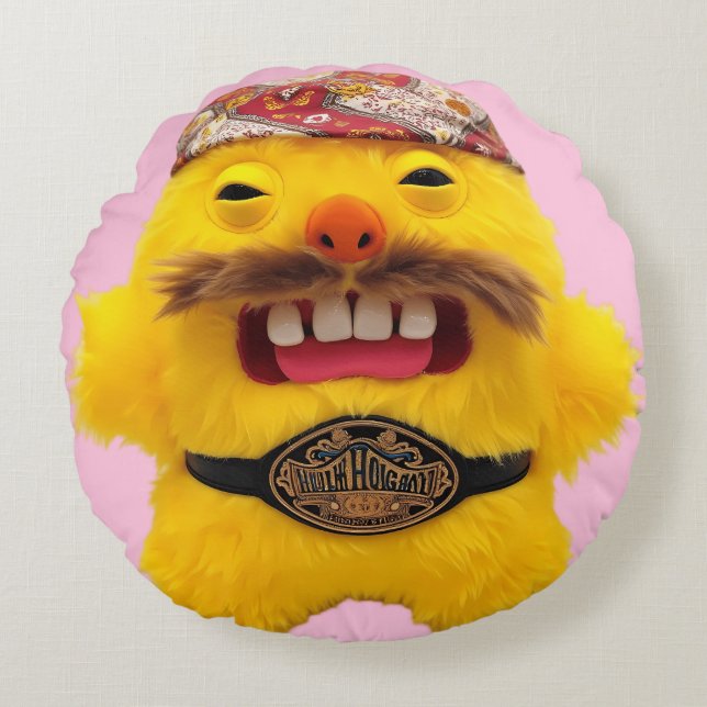 Funny Fugglers Wrestler  Round Pillow (Front)